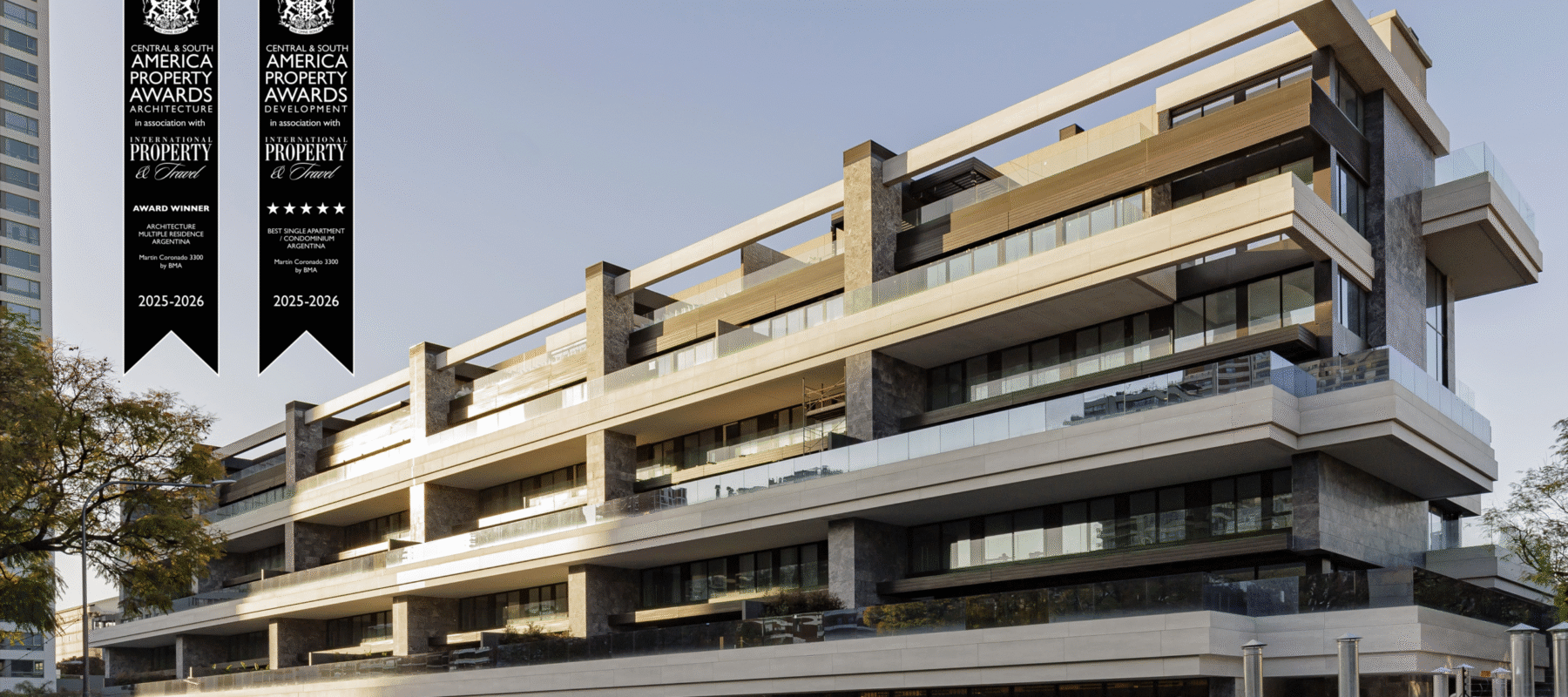 Martín Coronado premiado en los International Property Awards 2025 como Best Architecture Multiple Residence y Best Single Apartment / Condominium Development, y avanza hacia la competencia global en Londres